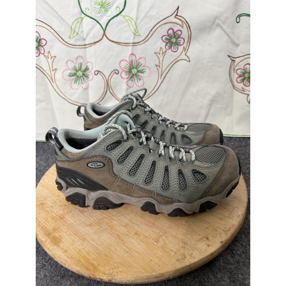 Oboz Shoes Womens Size 8.5 Gray Suede Mesh Hiking Athletic Waterproof Sneakers